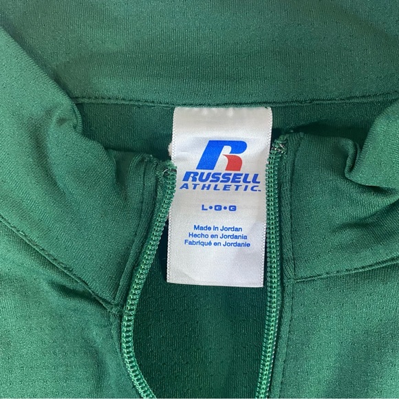 Waynflete Russell Athletic 1/4 Zip Green Pull Over Sweater - Picture 3 of 9